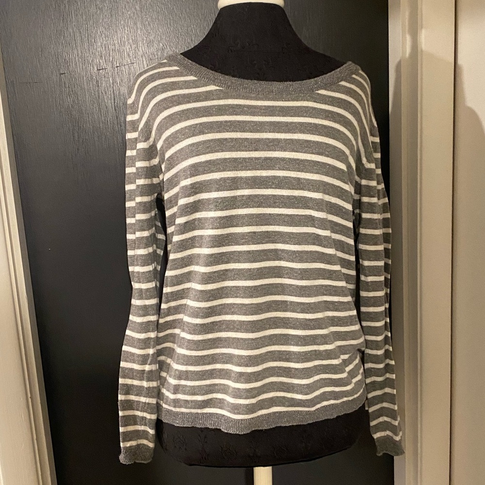 💜 Blendshe Sweater via ASOS Striped gray Sweater with Sparkle Trim